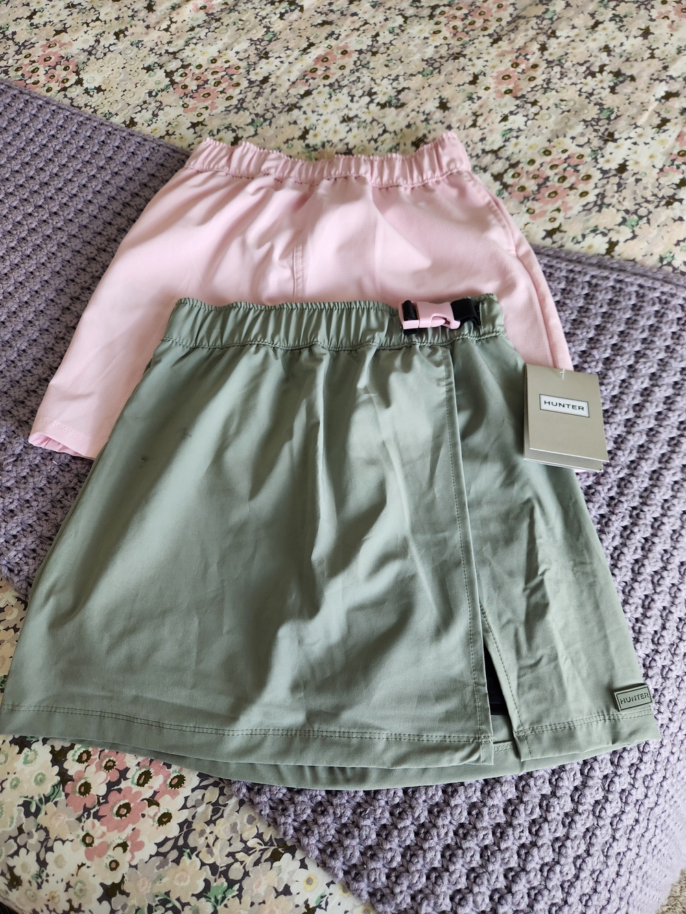 Hunter Kids Sage Green And Pink Skirt
